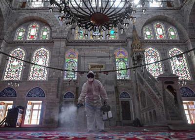 عکس روز، ضدعفونی مسجد در استانبول